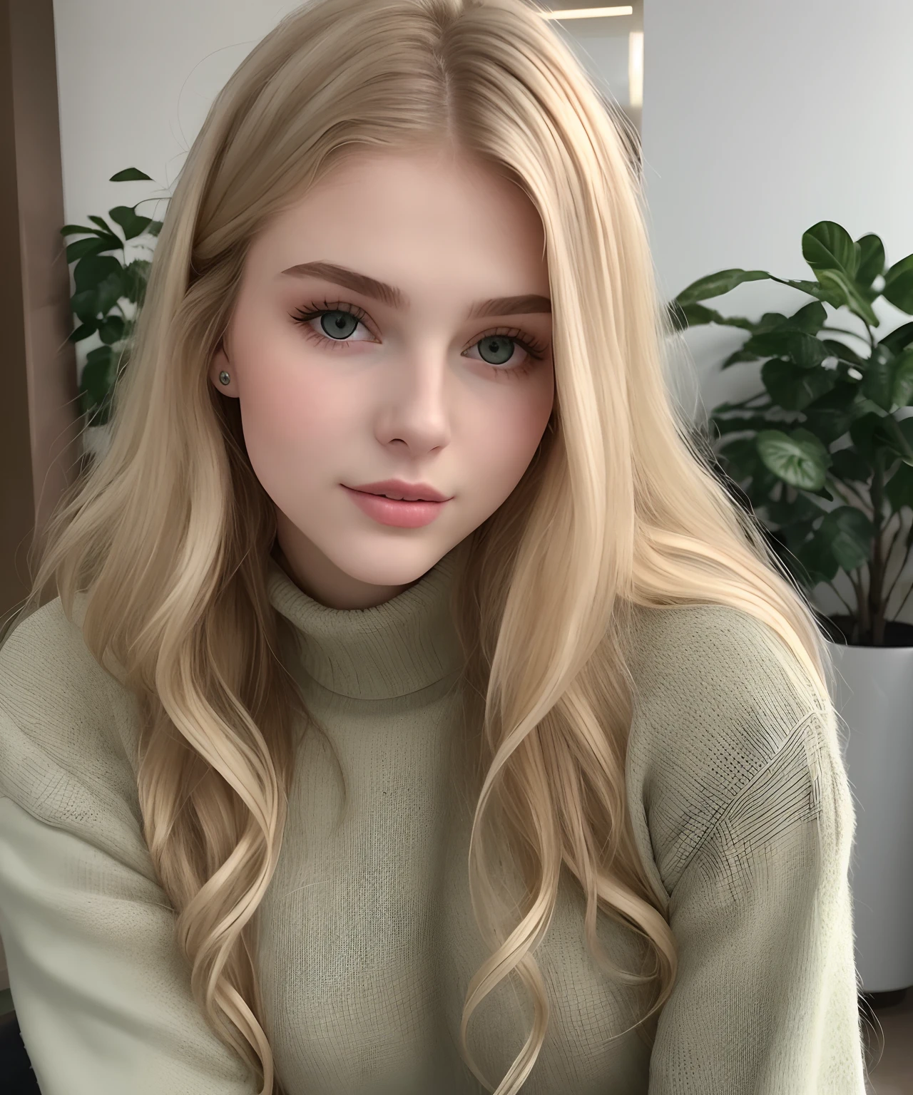Ukrainian、20yr old、femele、eyes large、a blond、Big、tall、Shoulder out、Model body type、Beautuful Women、Matcha Latte
