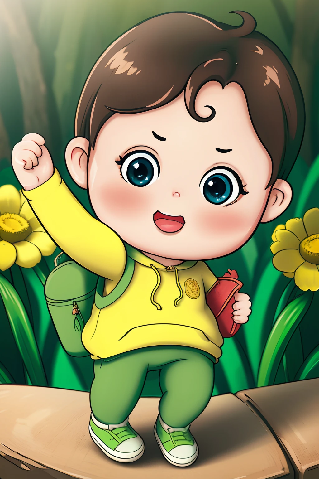 one-girl,Girls,Summer in the garden,Hold a bag of spicy fries,(illustration:1.2),Vibrant colors,Natural lighting,Delicate flowers and plants,wind blown,soft pastel tones,Hand-drawn,The main focus is on the girl's expressions and hands,清晰的线条,high resolution(Large format:1.1),Capture the joy and innocence of childhood,With a hint of a smile.