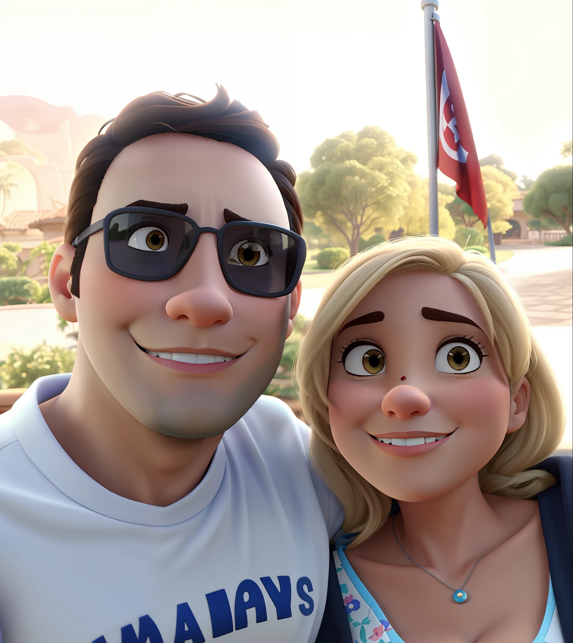 Um casal estilo Disney pixar, alta qualidade, melhor qualidade