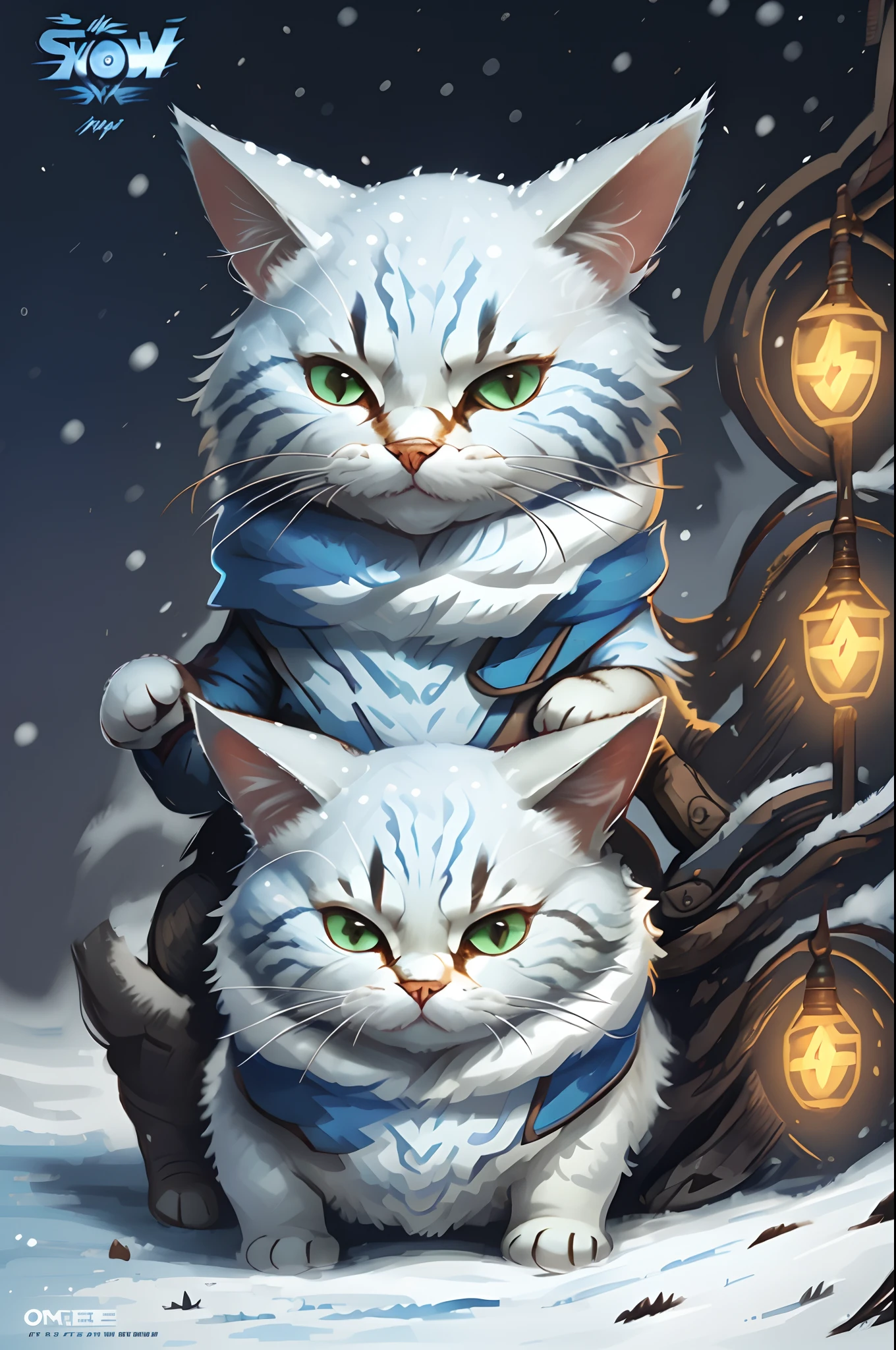 Affiche de film disney pixar comme titres 《snow》ou on vois un chat siamois
