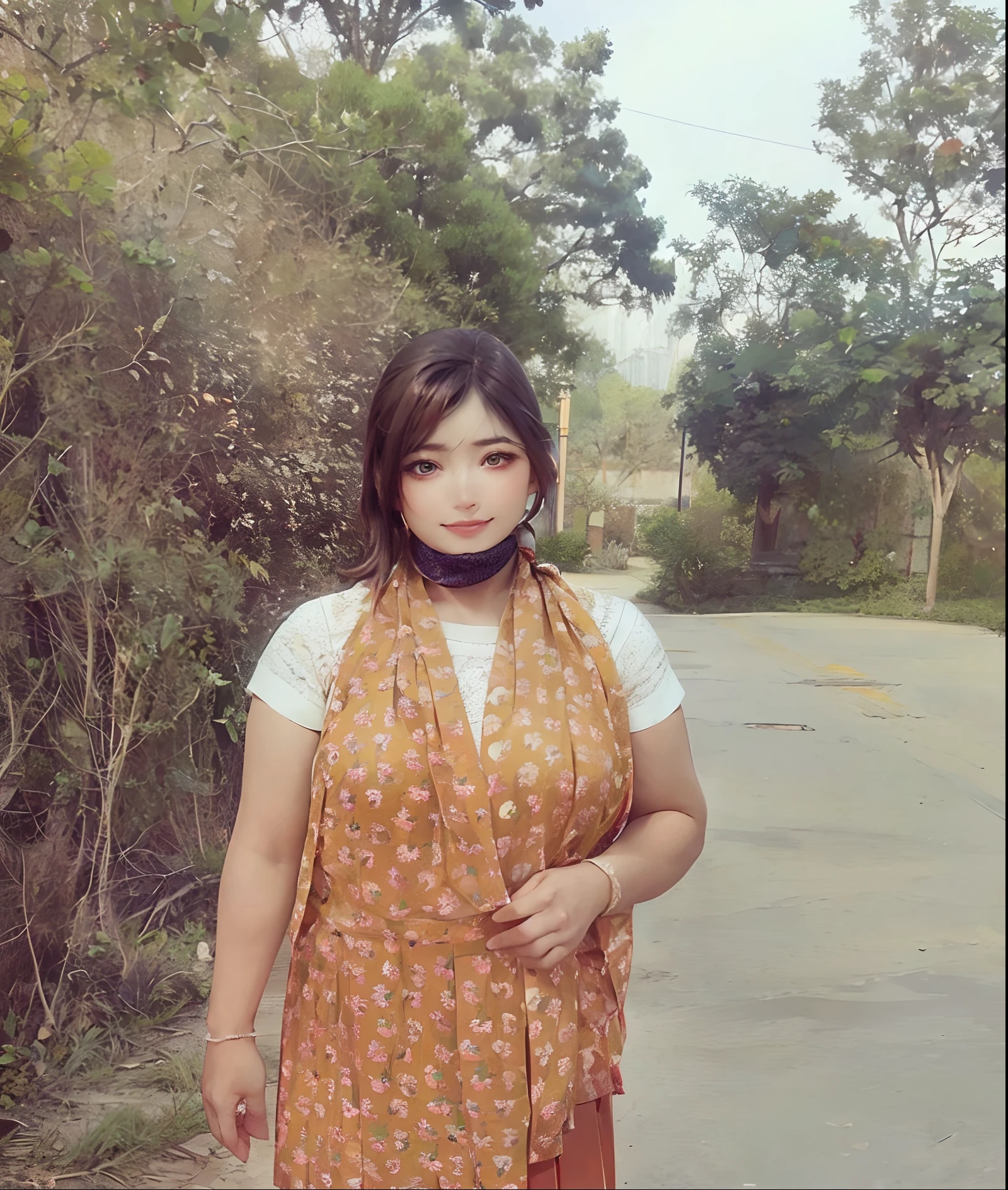 (masterpiece:1.2, top-quality), (realistic, photorealistic:1.4), beautiful illustration,
looking at viewer, cowboy shot, front view:0.8,
1 girl, japanese, high school girl, (long hair:1.5), light brown hair, (side ponytail:1.7), large breasts:0.8,
beautiful hair, beautiful face, beautiful detailed eyes, beautiful clavicle, beautiful body, beautiful chest, beautiful thigh, beautiful legs, beautiful fingers,
(beautiful scenery), , school,
((cute school uniform, long sleeves, pleated skirt, sailor collar, scarf)), white panties,
standing, walking,
smile, ,