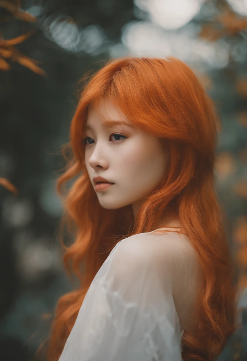 s girl、japanes、Orange hair、typographic art {prompt} . stylized, intricate, detailed, artistic, text-based