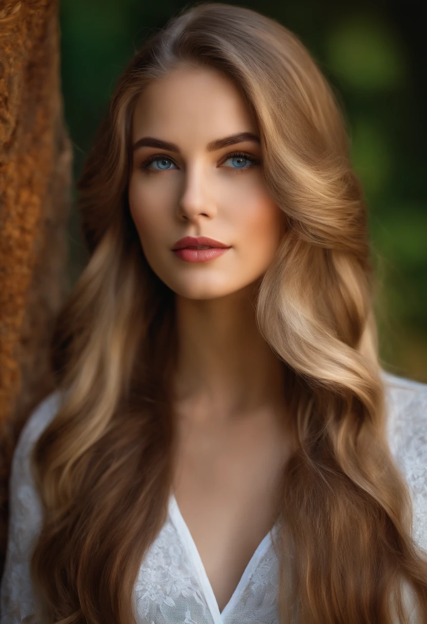 **a beautiful young lady with long brown and white hair, in the style of tenwave, vibrant colorist --ar 85:128** - Image #4