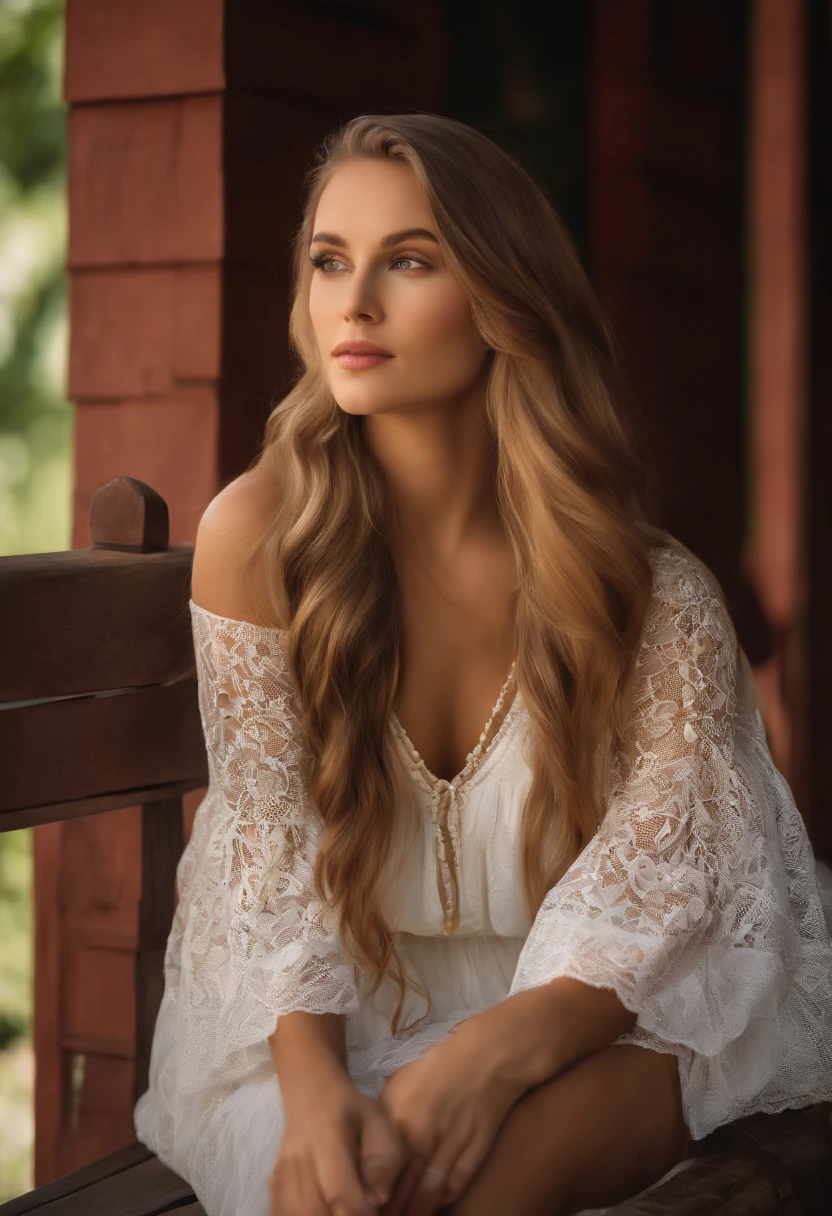 8k,beautiful mixed girl, long wavy hair, beautiful lips, Create shell jewelry on a wooden carpet, look shell jewelry, extremely detailed sexy body, Sitting On a wooden carpet, viewglasses , long summer dress close to the body,best quality,4k,8k,highres,masterpiece:1.2),ultra-detailed, fond blanc (realistic,photorealistic,photo-realistic:1.37),portrait,landscape