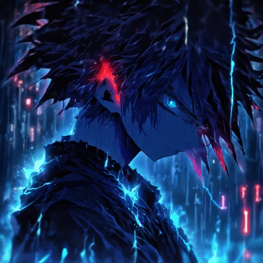 Blue-black tones;Back Shadow;Blood rain;Alone;unhelpless;