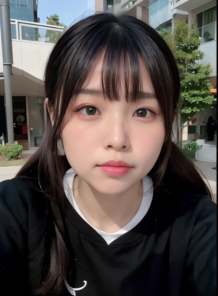 Araphedo woman with long black hair and green hoodie, popular south korean makeup, Young adorable Korean face, Popular Korean Makeup, korean face features, with round face, young cute wan asian face, sakimichan, ulzzangs, 8K selfie photo, wan adorable korean face, the face of a beautiful Japanese girl, beautiful aesthetic face, small heart - shaped face