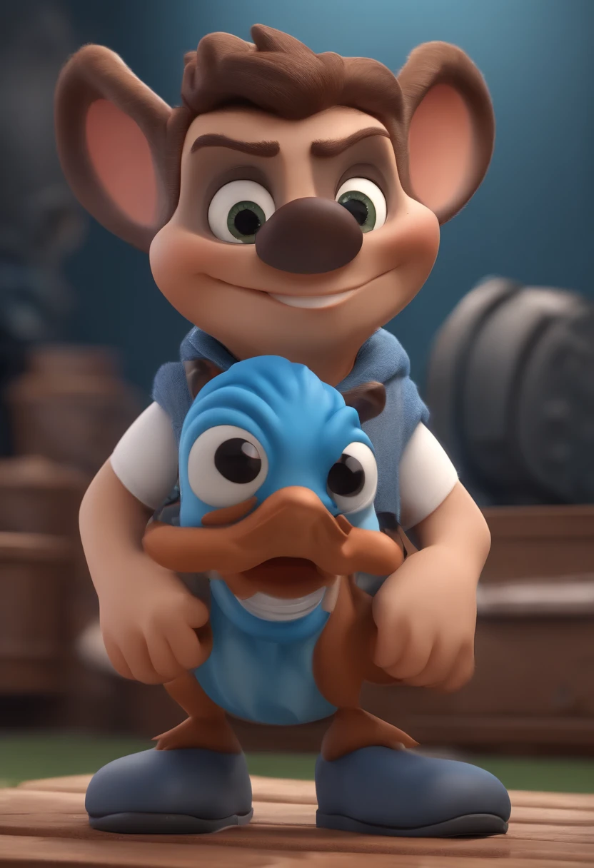 personagem dos desenhos animados de um homem acima do peso de barba e uma camisa azul, animation character, Caractere estilizado, animation style rendering, 3D estilizado, Arnold Maya render, 3 d render stylized, toon render keyshot, Personagem 3D, Personagem 3D, 3d rendering stylized, 3 d character render, personagem de desenho animado, Personagem de close up, Pose de personagem,  (Estilo Pixar) (master part:1.2) (Bokeh) (best quality) (pele detalhada) (textura detalhada) (8k) (argila) (Cinematic lighting) (foco nítido