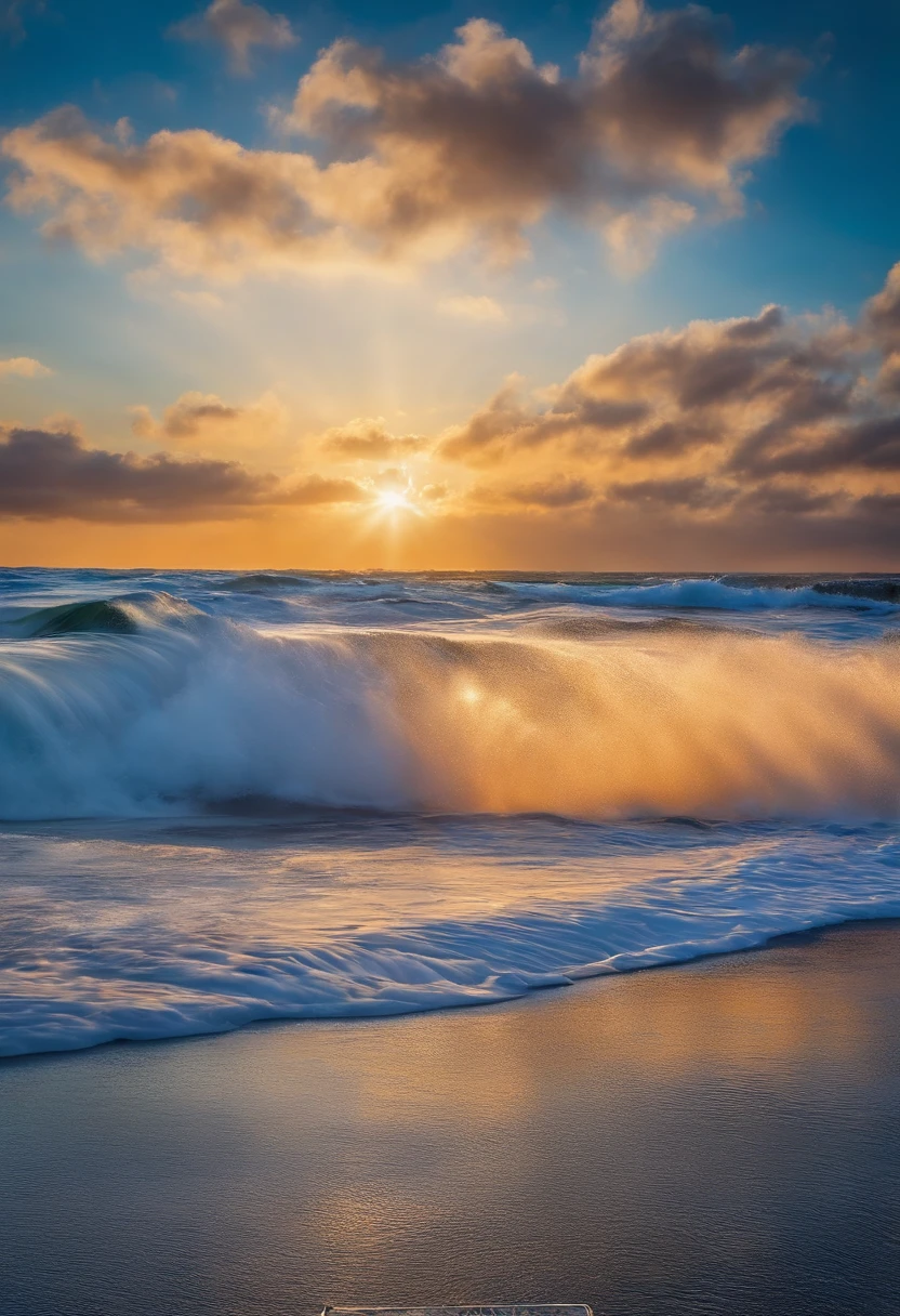 A day with beautiful skies, White Coast, waterfallr, and small waves