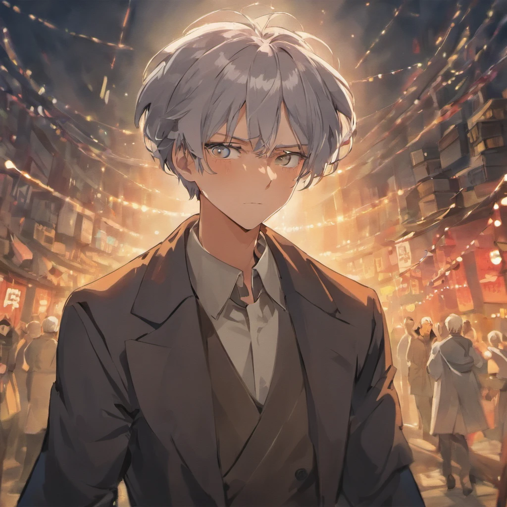 Elderly,with gray hair,masculine,wang