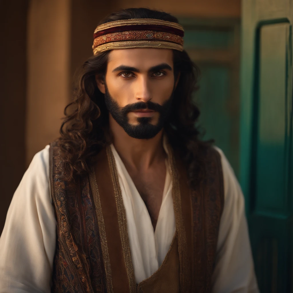 adult jesus christ smiling in jerusalem market in early times
