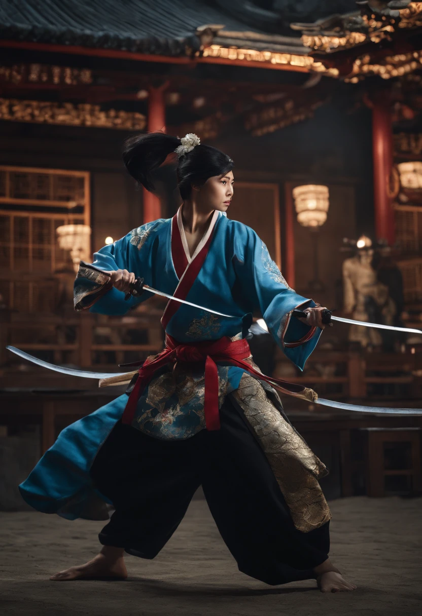 (Best quality,4K,A high resolution,Masterpiece:1.2),Ultra-detailed,Realistic,Photorealistic:1.37,A girl with short black hair and a male scorpion monster with long blue hair on the school playground, Listen to Japanese war songs. Above all, They became two assassins. then, They become . be on stage, Two male gods of war fight with swords and spears, And Kabuki also appeared on stage, Performances and white dancers dancing on stage.
mediating: Traditional painting Other details:Japanese Theater,Japanese students cheer backstage, Complex kimono patterns, strong facial expression, Dynamic Pose Image quality: (Best quality, 4K, A high resolution, Masterpiece:1.2), Ultra-detailed, (Realistic, Photorealistic, photo-realistic:1.37) Art style: Martial arts, Cultural Fusion Palette: Vibrant colors, Contrasting blacks and blues, Tip lighting: Dramatic lighting, Highlight the person's movements and expressions in the notes: Remember not to include any explanations,There is also no need to explain the meaning of the prompt.