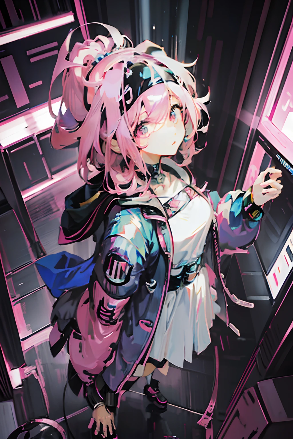 anime character with pink hair and a black and white outfit, best anime 4k konachan wallpaper, anime style 4 k, cyberpunk anime girl, 4k anime wallpaper, anime wallpaper 4k, anime wallpaper 4 k, anime art wallpaper 8 k, digital cyberpunk anime art, cute anime waifu in a nice dress, badass anime 8 k, anime art wallpaper 4 k