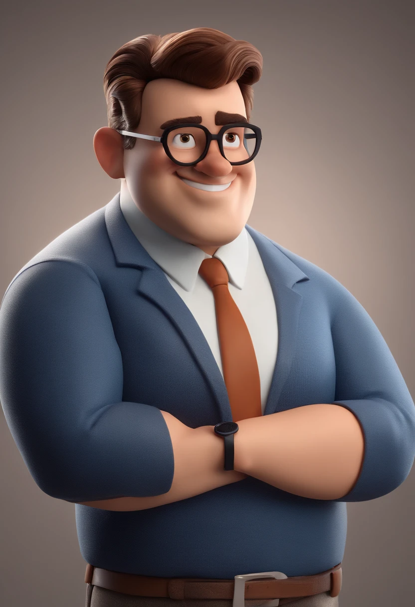 Cartoon character of a man with black glasses and a blue shirt, animation character, Caractere estilizado, animation style rendering, 3D estilizado, Arnold Maya render, 3 d render stylized, toon render keyshot, Personagem 3D, Personagem 3D, 3d rendering stylized, 3 d character render, personagem de desenho animado, Personagem de close up, Pose de personagem,  (Estilo Pixar) (master part:1.2) (Bokeh) (best quality) (pele detalhada) (textura detalhada) (8k) (argila) (Cinematic lighting) (foco nítido