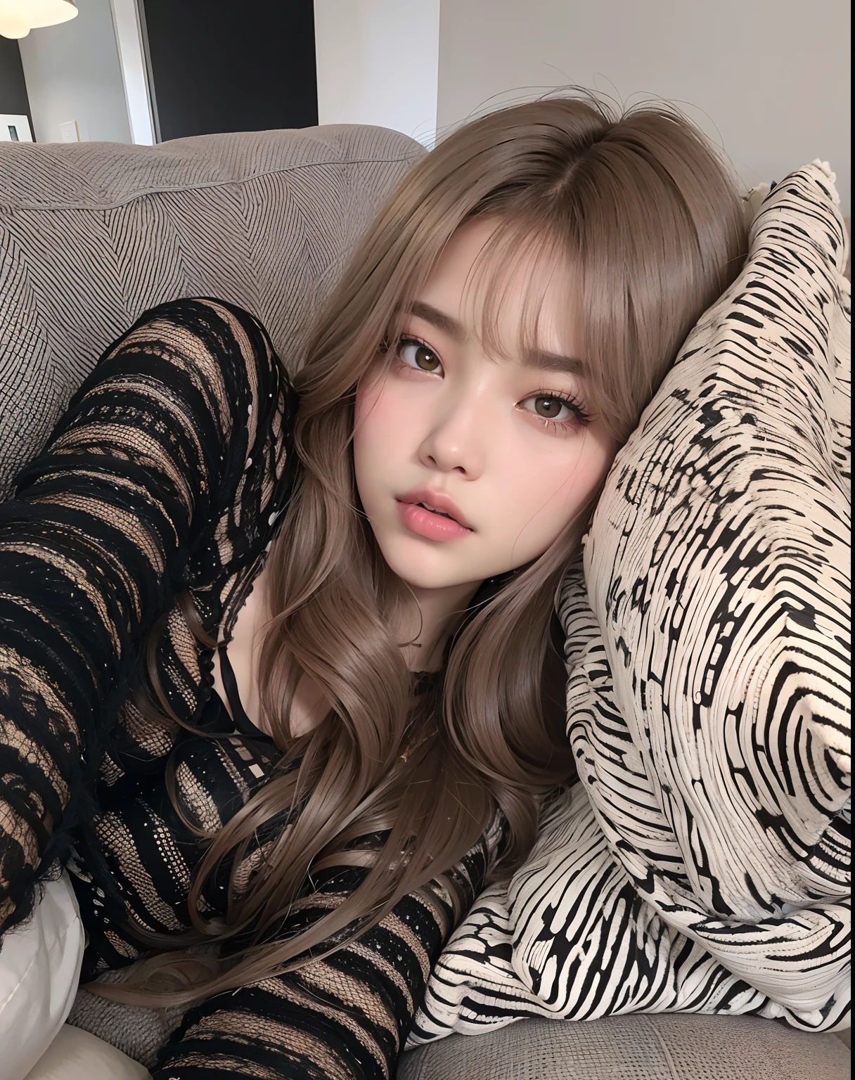 Girl with long hair and a headscarf, Lalisa Manobal, Lalisa Manoban do Blackpink, Ulzzang, Parque Roseanne do Blackpink, cabelo comprido com franja completa, jossi do blackpink, Retrato de Jossi de Blackpink, cabelos longos com franja, longos cabelos brancos e franja, jennie blackpink, com franja completa