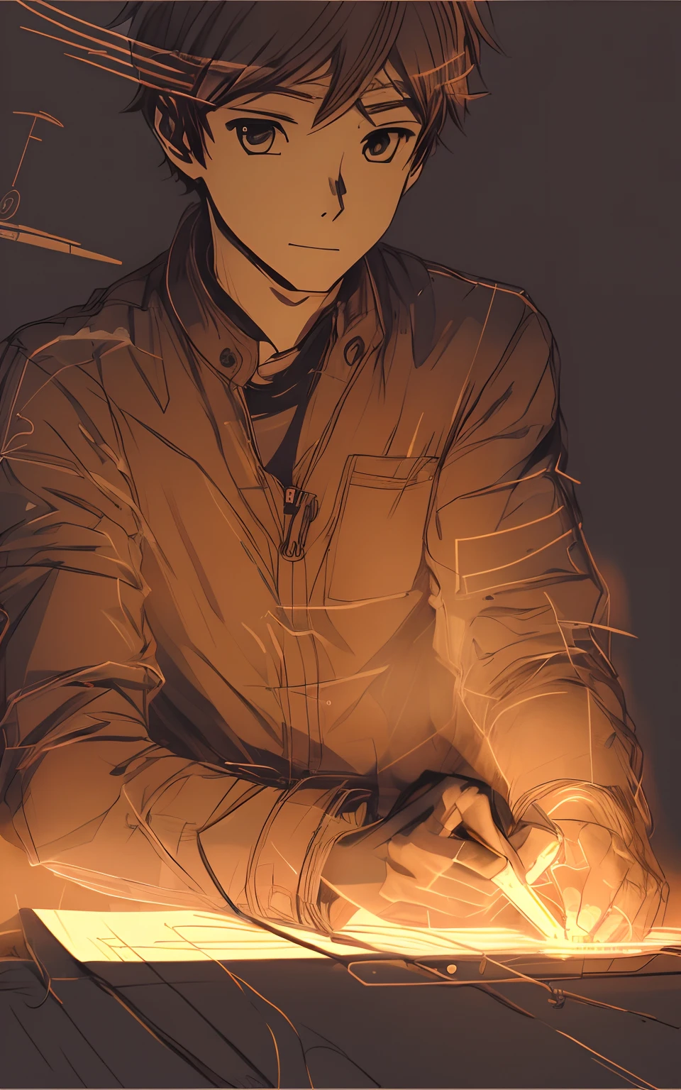 an anime line drawing of linus_sebastian,