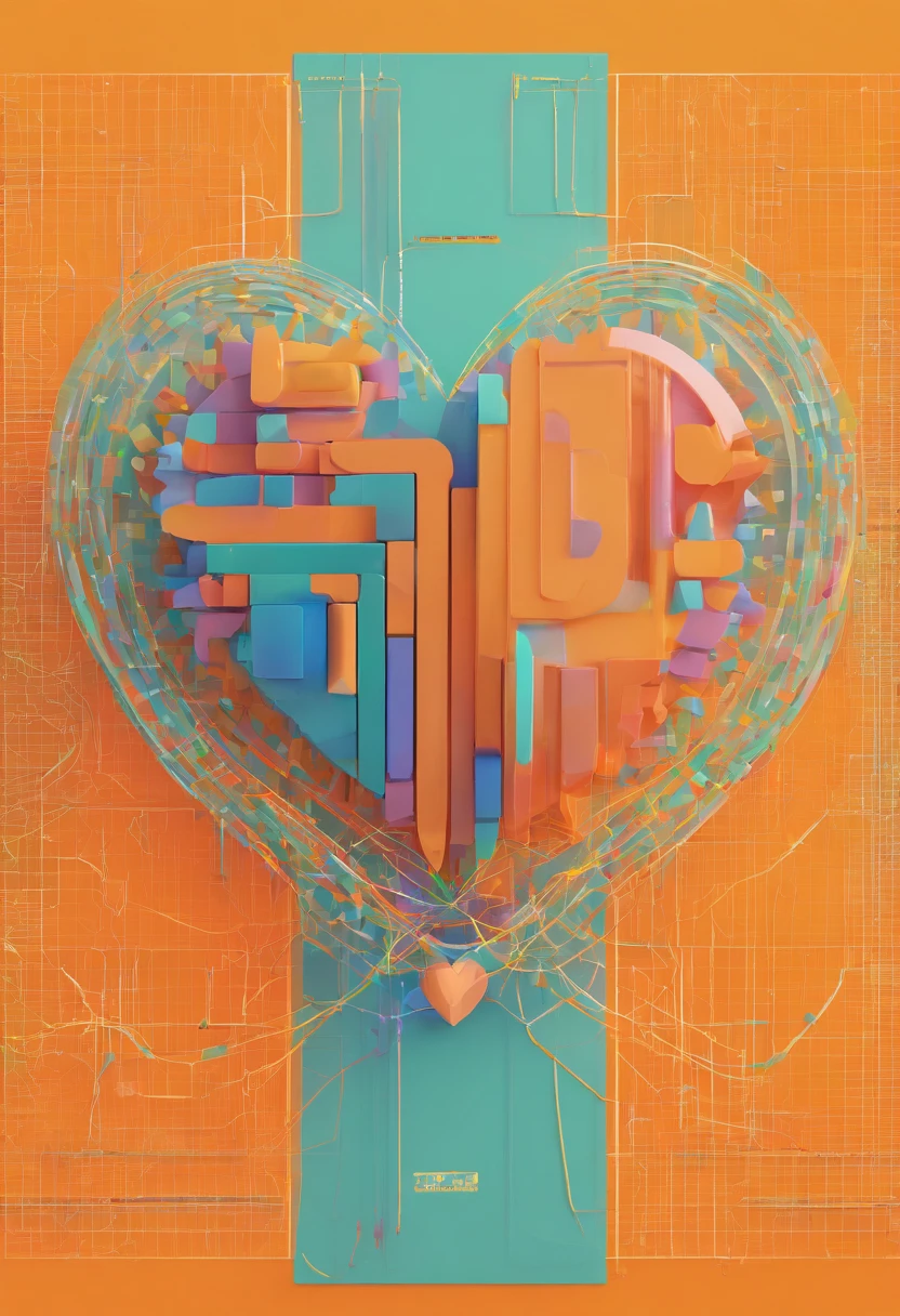 illustration of a medical symbol with a heartbeat on an orange background, sean mcloughlin, medical stitches vaporwave, symmetrical logo, neon outline, swiss modernizm, synchromism, profile image, sythwave, synaesthesia, neon outlines, studio muti, synthewave, stephen bauman, leaked image, maxim sukharev, syntwave
