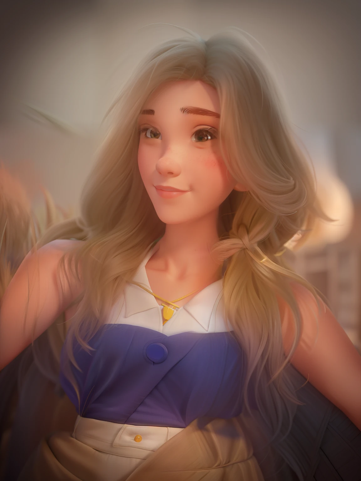 master part, best quality, Ultra Highres, Detailed illustration, retrato, circunstanciado, 1Girl standing in wheat field, sozinho, cabelos longos, vestir, flor, Hanfu branco, sorrir, corpo inteiro, flor branca, bareshoulders, cabelos muito longos, aqua cabelo, boca fechada, Visualizador voltado, franja,