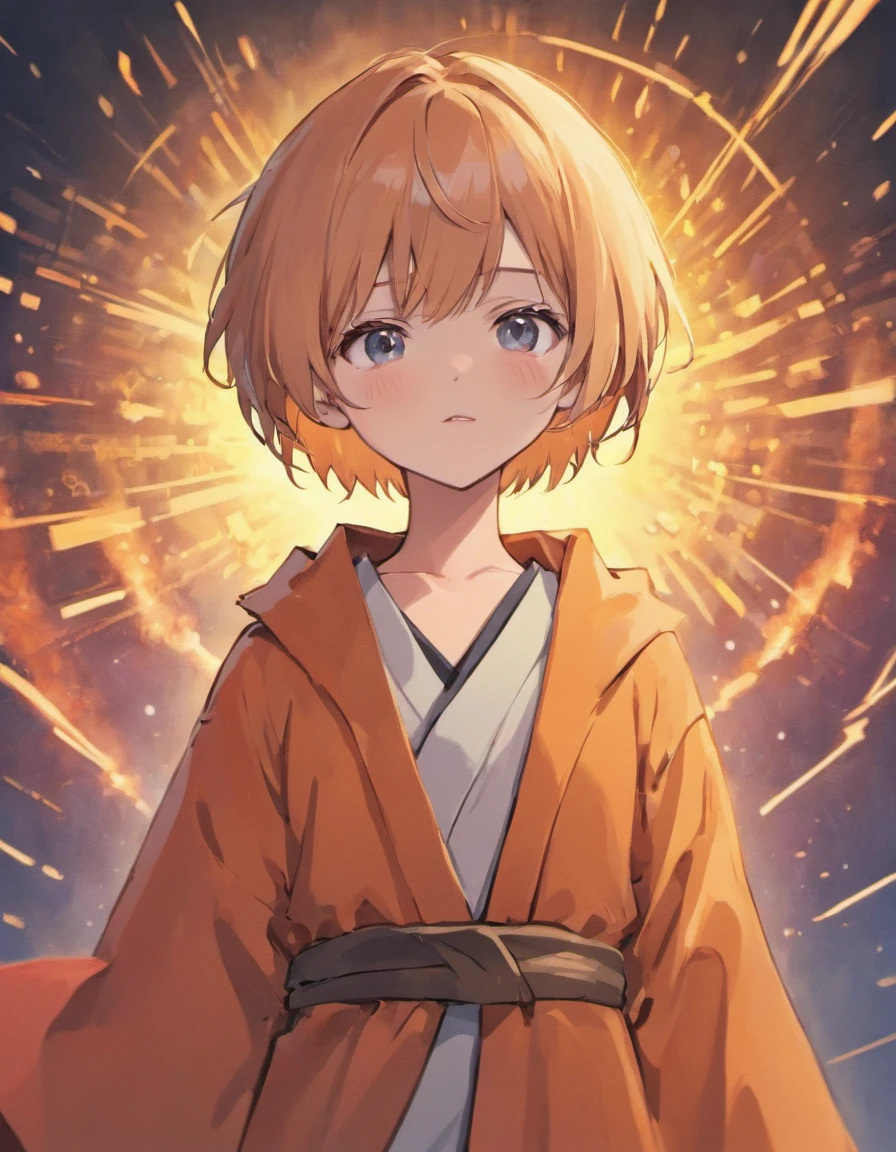 Short-haired ager Shota cute and cute in a robe