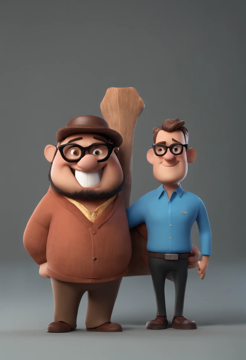 Cartoon character of a man wearing black glasses and a blue shirt, um personagem animado, Caractere estilizado, animation style rendering, 3D estilizado, Arnold Maya render, 3 d render stylized, toon render keyshot, Personagem 3D, Personagem 3D, 3d rendering stylized, 3 d character render, personagem de desenho animado, Personagem de close up, Pose de personagem, (Estilo Pixar) (master part:1.2) (Bokeh) (best quality) (pele detalhada) (textura detalhada) (8k) (argila) (Cinematic lighting) (foco nítido,Senta e vaza a parte superior do corpo