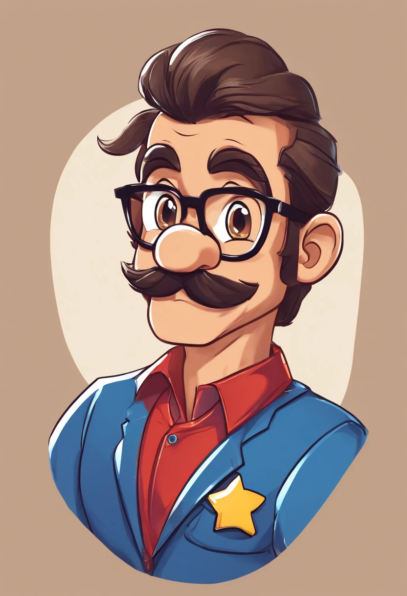 ((best quality)), ((master part)), ((desenhos animados realistas)), ((Personagem perfeito)) - Um retrato frontal meticulosamente detalhado e realista de um homem com cabelo raspado, glasses and a shirt with beautiful textures. O homem olha diretamente para o espectador, Establish a strong and confident presence. The image captures their distinctive facial features, accurately showing the brightness of your eyes and the design of your glasses. The black shirt is rendered with fine details, aumentando o profissionalismo do retrato. Enviado para documentos oficiais, this portrait is presented in impressive 8K UHD resolution, Ensure clarity and unique protection.