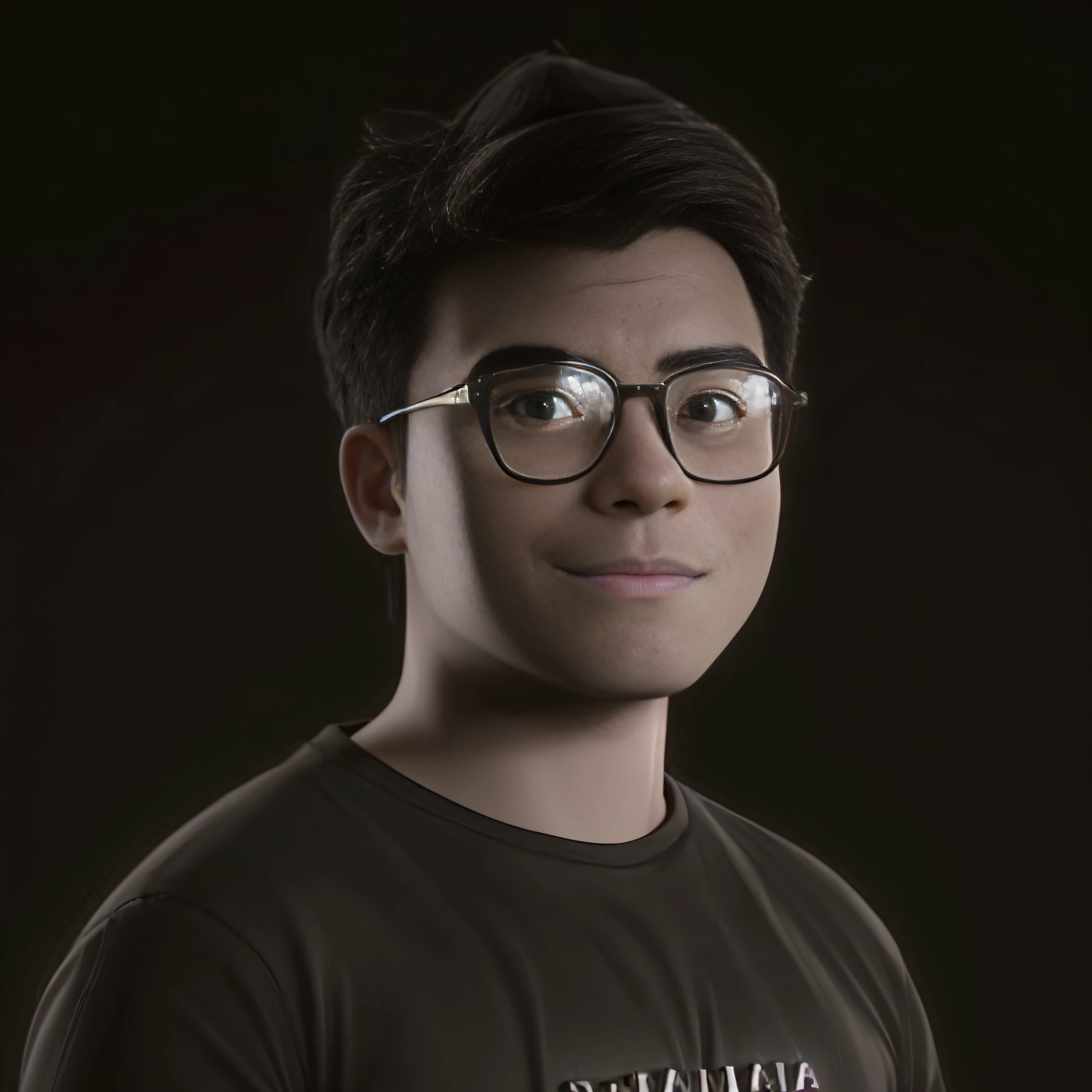 arafed man in glasses and a black shirt posing for a picture, ramil sunga, discord profile picture, inspired by Rudy Siswanto, john jude palencar, professional picture, nivanh chanthara, headshot profile picture, smooth in _ the background, full protrait, trending photo, halfbody headshot