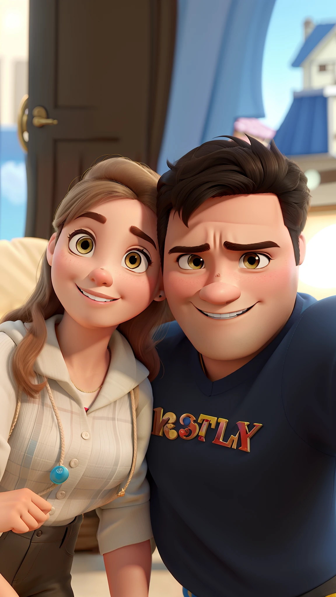 Casal estilo Disney pixar, alta qualidade, melhor qualidade