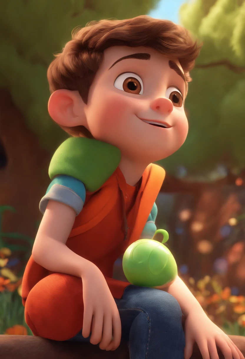 Image of a boy for a story in a YouTube video in Pixar format, He's the little allabester, He's the class leader, He's outgoing, Playful and gets up for a lot of things