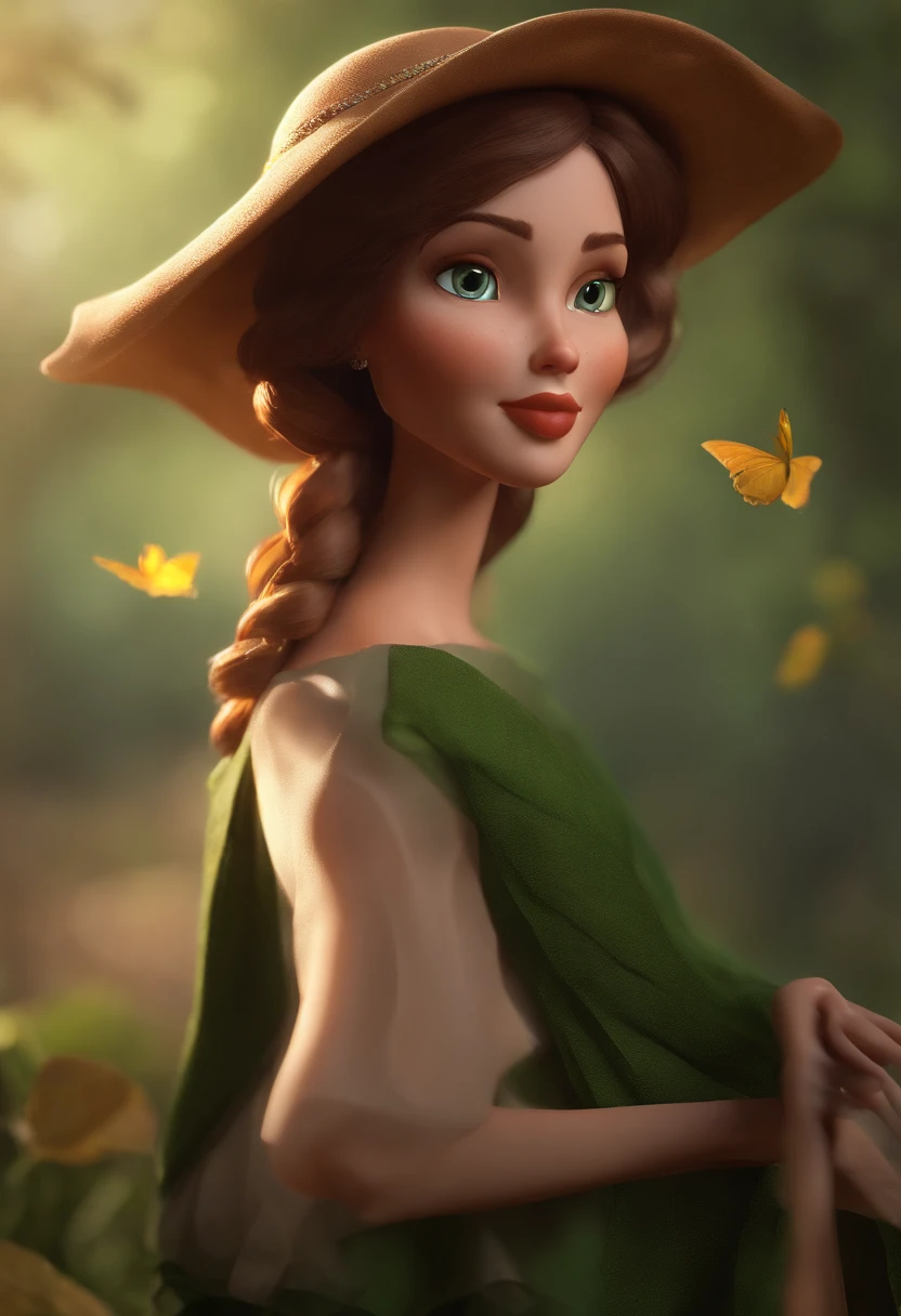personnage de dessin animé d’une femme voilée avec un voile marron et une chemise large vert kaki , personnage d’animation, Caractère stylisé, Rendu de style d’animation, 3D stylisée, Rendu Arnold Maya, Rendu 3D stylisé, Toon Render Keyshot, Caractère 3D, Caractère 3D, Rendu 3D stylisé, Rendu de caractère 3D, Personnage de dessin animé, Personnage en gros plan, Pose du personnage,  (Pixar Style) (Partie maîtresse:1.2) (Bokeh) (meilleur qualité) (Peau détaillée) (Texture détaillée) (8k) (argile) (éclairage cinématographique) (mise au point nette