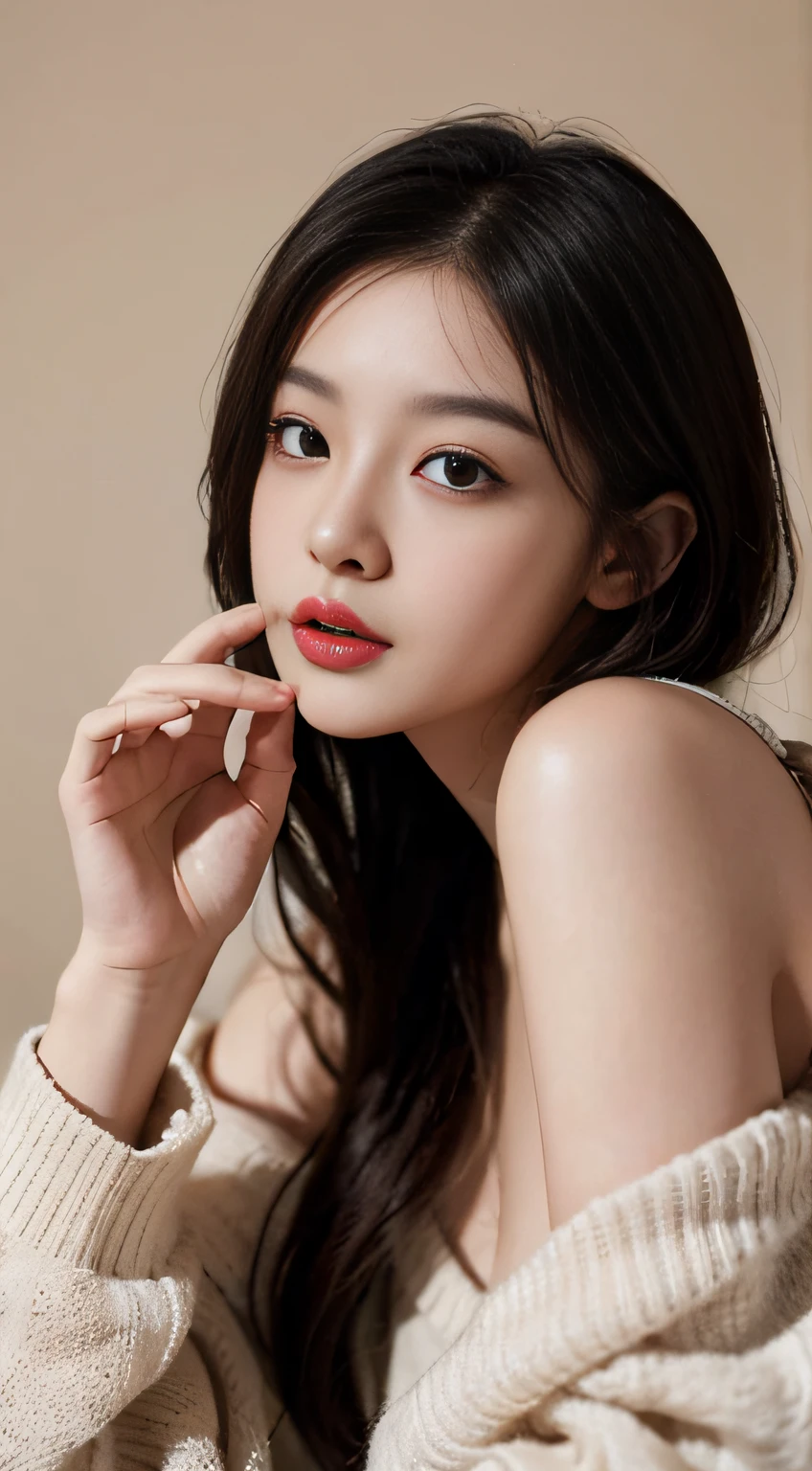 25-year-old Korean, Beautiful Face, smile, K-POPアイドル、(Completely naked),(nsfw)、No makeup、背景はcigarette、cigarette、cigarette