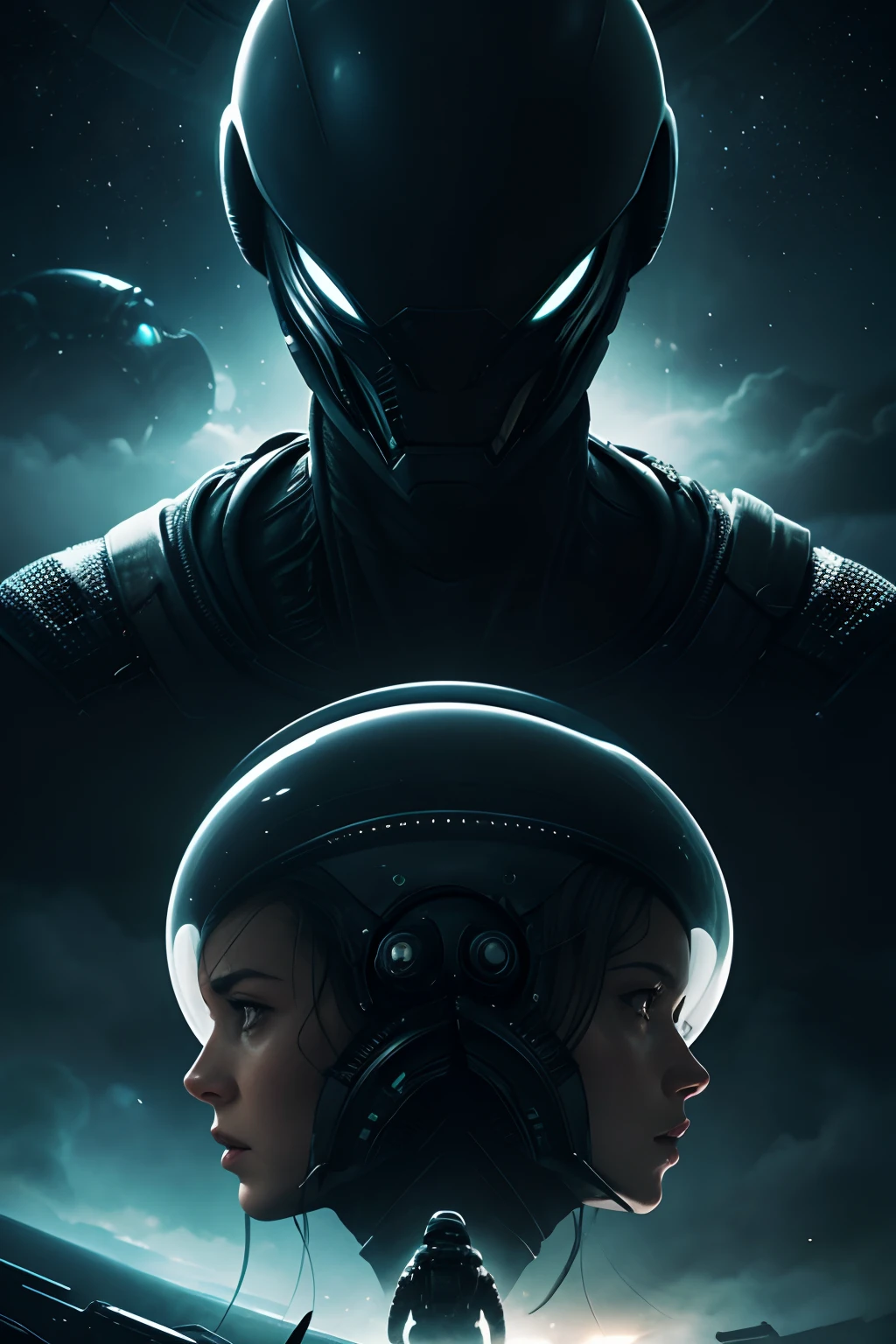 Create a Cinema Poster for an Alien Threat Movie, Alien Style The 8th Passenger, Full HD. 4k, highes definition