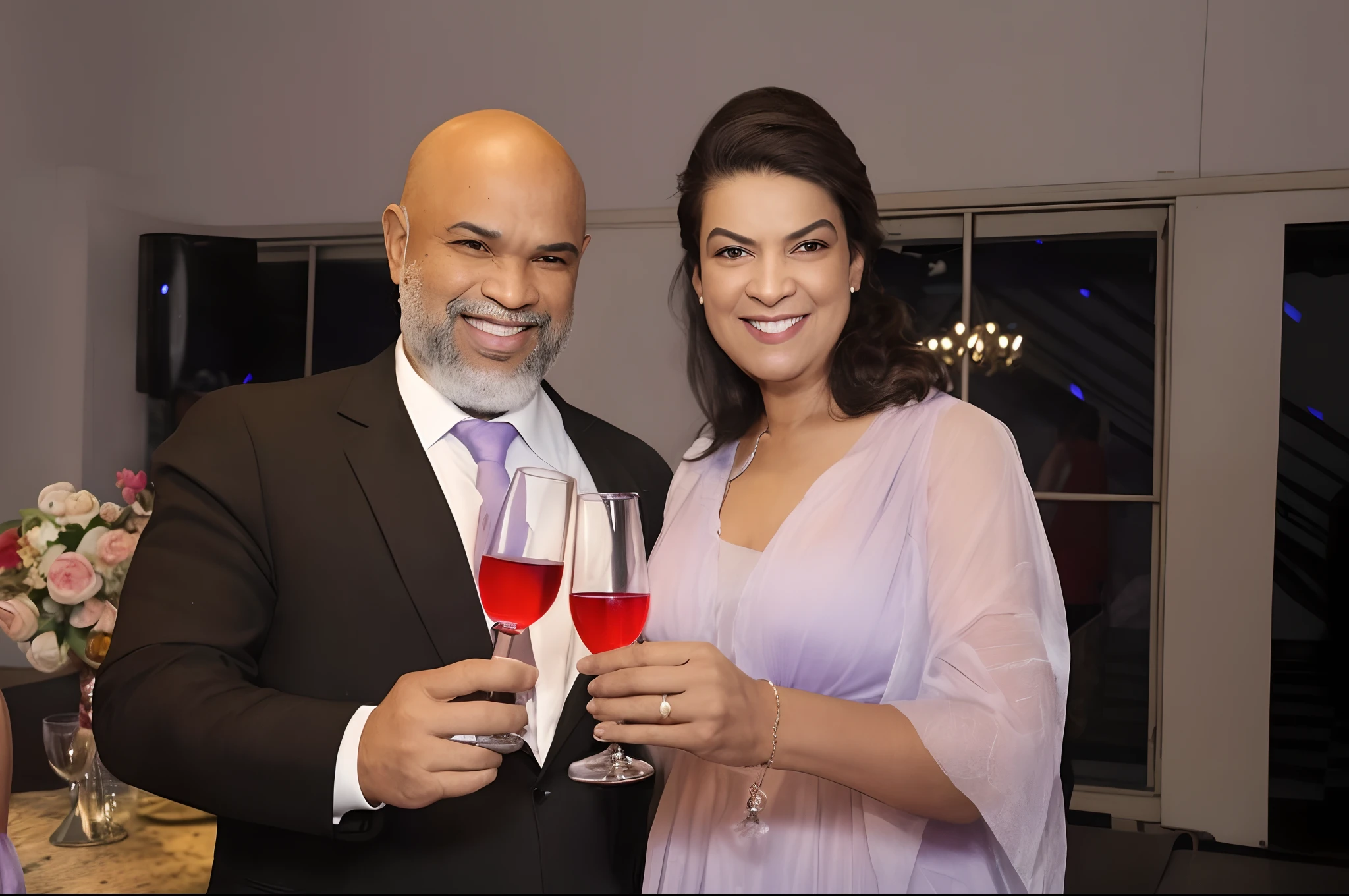 They're holding wine glasses in their hands and smiling, Directed by: Hubert van Ravesteyn, Thomas Anthony e Malika Favre, Temuera Morrison, por Nele Zirnite, Directed by: Márta Lacza, Directed by: Edward Avedisian, Directed by: Alexander Fedosav, Shohreh Aghdashloo, Christophe Jovem Eytan Zana, Jaqueline E