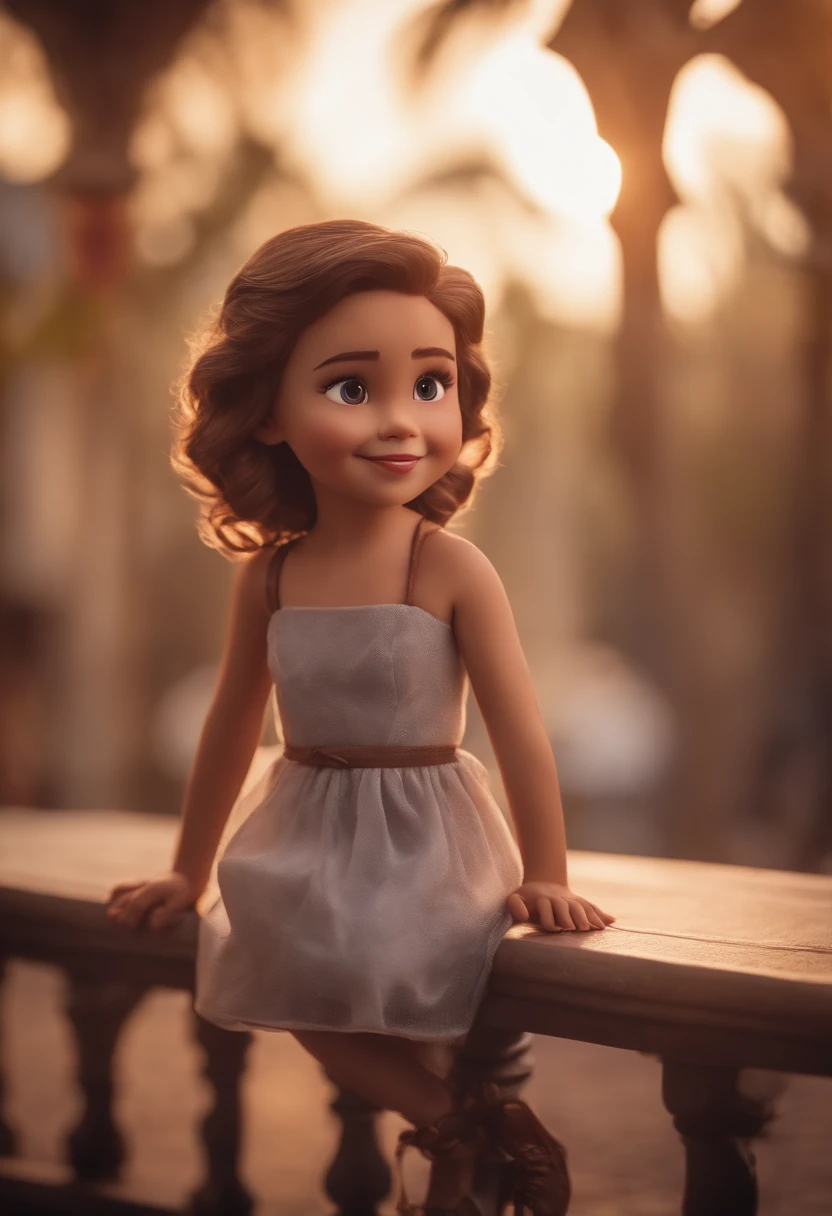 menina disney style, Chibi, corpo inteiro, fofo, sorridente, Motor irreal, circunstanciado, Ultra High Definition, 8k