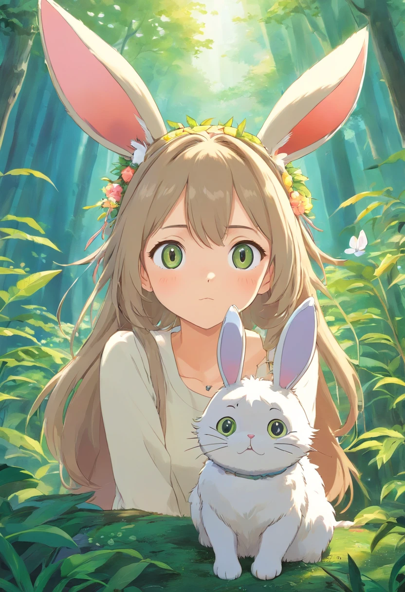 1 cat with bunny ears, No background