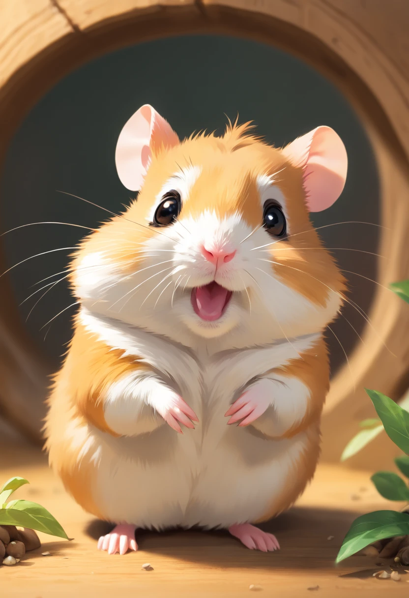 An ultra-detailed, high-resolution (4k, 8k) masterpiece prompt with a cute hamster as the main subject. The hamster should have adorable, detailed features, including its eyes, nose, and lips. The prompt should focus on capturing the cuteness and charm of the hamster, emphasizing its fluffy fur, small paws, and twitching nose. The overall image should have vivid colors and a soft lighting effect to enhance the cute and lively atmosphere.
The prompt should exclude any background, so the hamster stands out as the sole focus of the image. The colors should be vibrant and eye-catching, creating a lively and cheerful mood. The portrait style should be used to emphasize the hamster's personality and charm. The image should be realistic and photorealistic, portraying the hamster in a lifelike manner.
Please make sure to add subtle details such as the hamster's whiskers, round ears, and expressive eyes to enhance its cuteness. The painting should possess a sense of depth and texture, with every fur strand and whisker delicately rendered in an ultra-detailed manner.
Remember to prioritize high image quality and resolution, creating a masterpiece that showcases the adorable charm of the cute hamster.