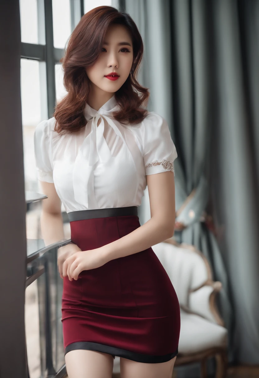 beautiful Korean women,short detailed hair,high-heels,27yo,whip, whip,Lingerie transparent,white skinned,black garter stockings,Sheer maroon skirt,Overweight,thighs thighs thighs thighs,White pedicure