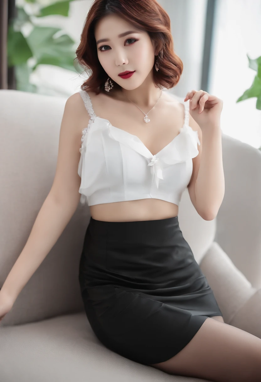 beautiful Korean women,short detailed hair,high-heels,27yo,whip, whip,Lingerie transparent,white skinned,black garter stockings,Sheer maroon skirt,Overweight,thighs thighs thighs thighs,White pedicure