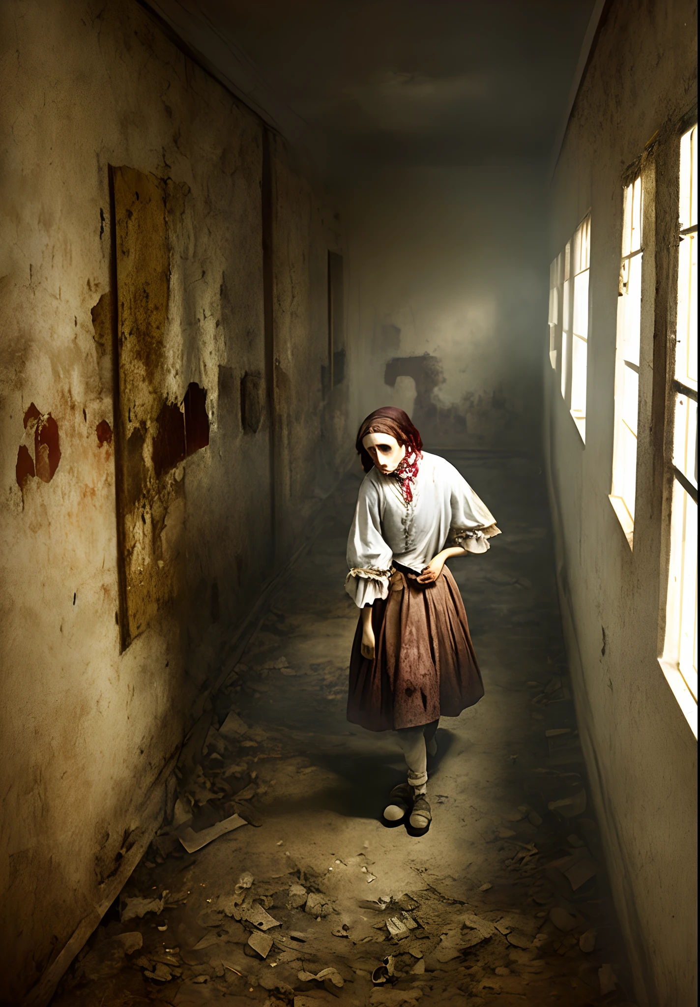 Woman in an insane asylum
