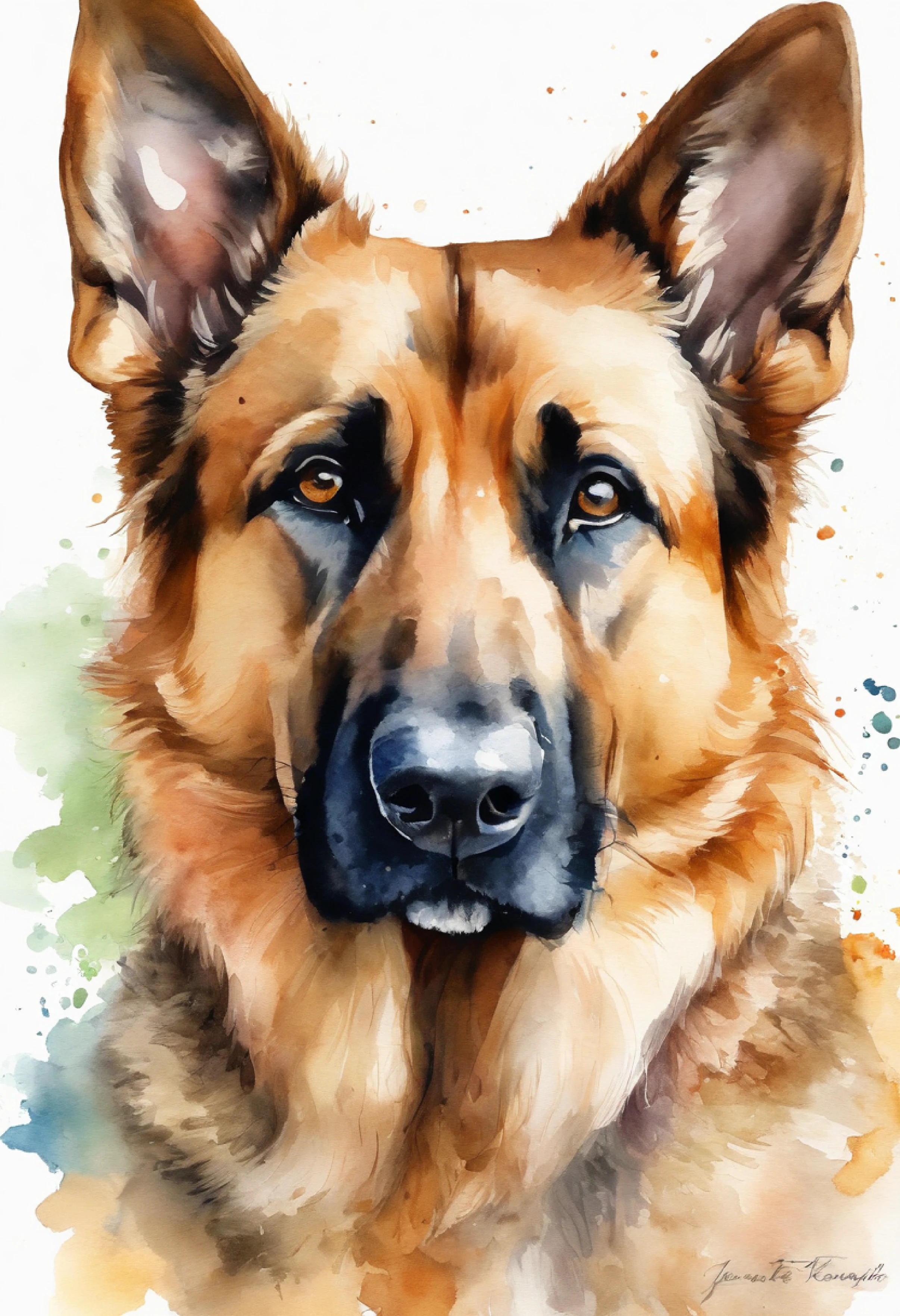 (best quality, highres:1.2), ultra-detailed, realistic, portraits, vivid colors, bokeh, cute cheems, detailed German Shepherd, t-shirt design, vector art, clean white background, clean white contours, professional vector, extremely high detail.