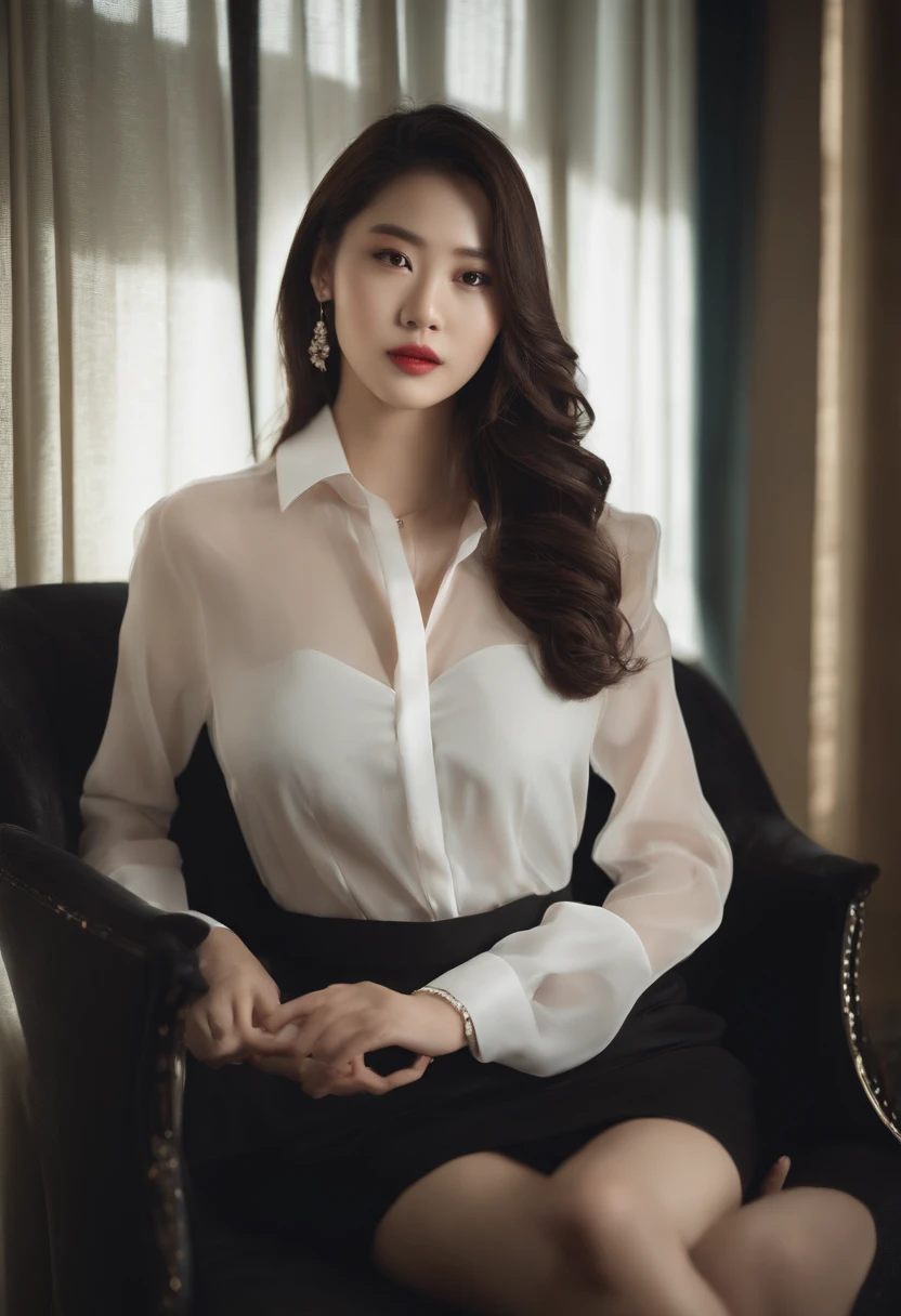 cinematic film still of (masterpiece,best quality,ultra high res:1.2),(photo-realistic:1.3),(beautiful face,exquisite face,skin texture:1.1),(Crisp_white_button-down:1.6),(Wide-leg_trousers:1.5),(Pearl_necklace:1.4),
side_light,sweet,<lora:songyi_XL_0_-000004:1.1>,
chinese actress,songyi,, shallow depth of field, vignette, highly detailed, high budget, bokeh, cinemascope, moody, epic, gorgeous, film grain, grainy