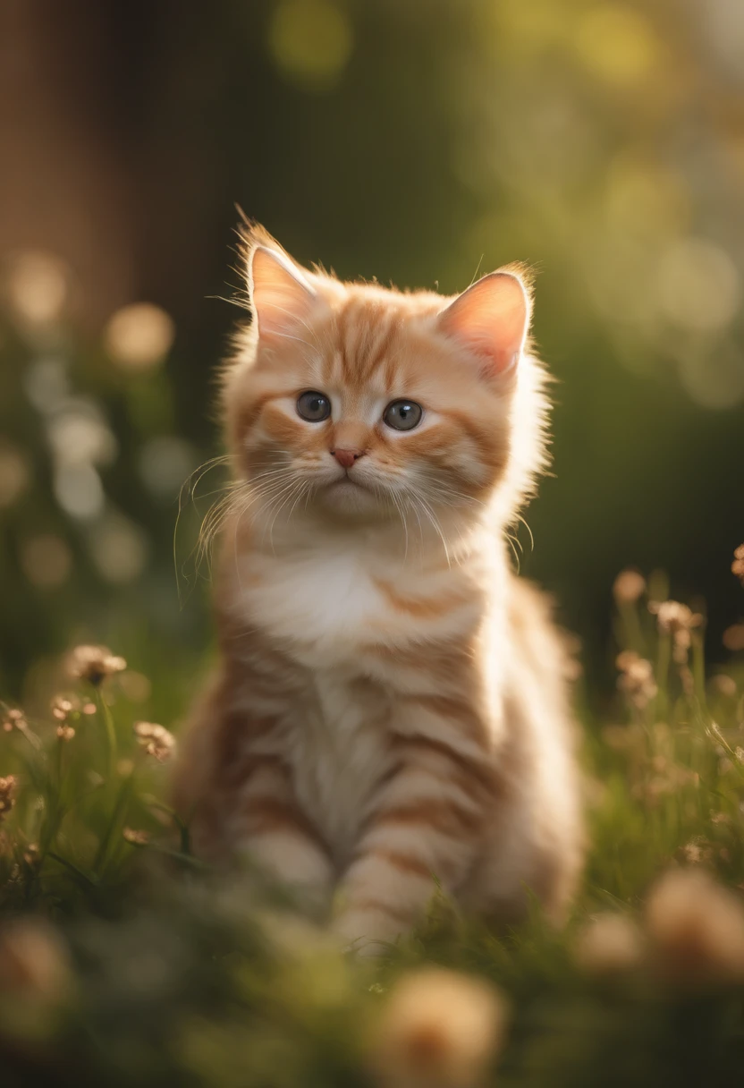 A fat beige cat wrapped in a bath towel,The hair is delicate and fluffy,The expression is cute,Super detailed details,Local close-up,ultra HD picture quality,solid color backdrop,(Extremely detailed Cg Unity 8K wallpaper, Masterpiece, Best quality, Ultra-detailed), (Best illumination, Best shadow, An extremely delicate and beautiful), Flower garden, Lush greenery, sunlight shining through, Depth of field, Warm and pleasant atmosphere,Grass house