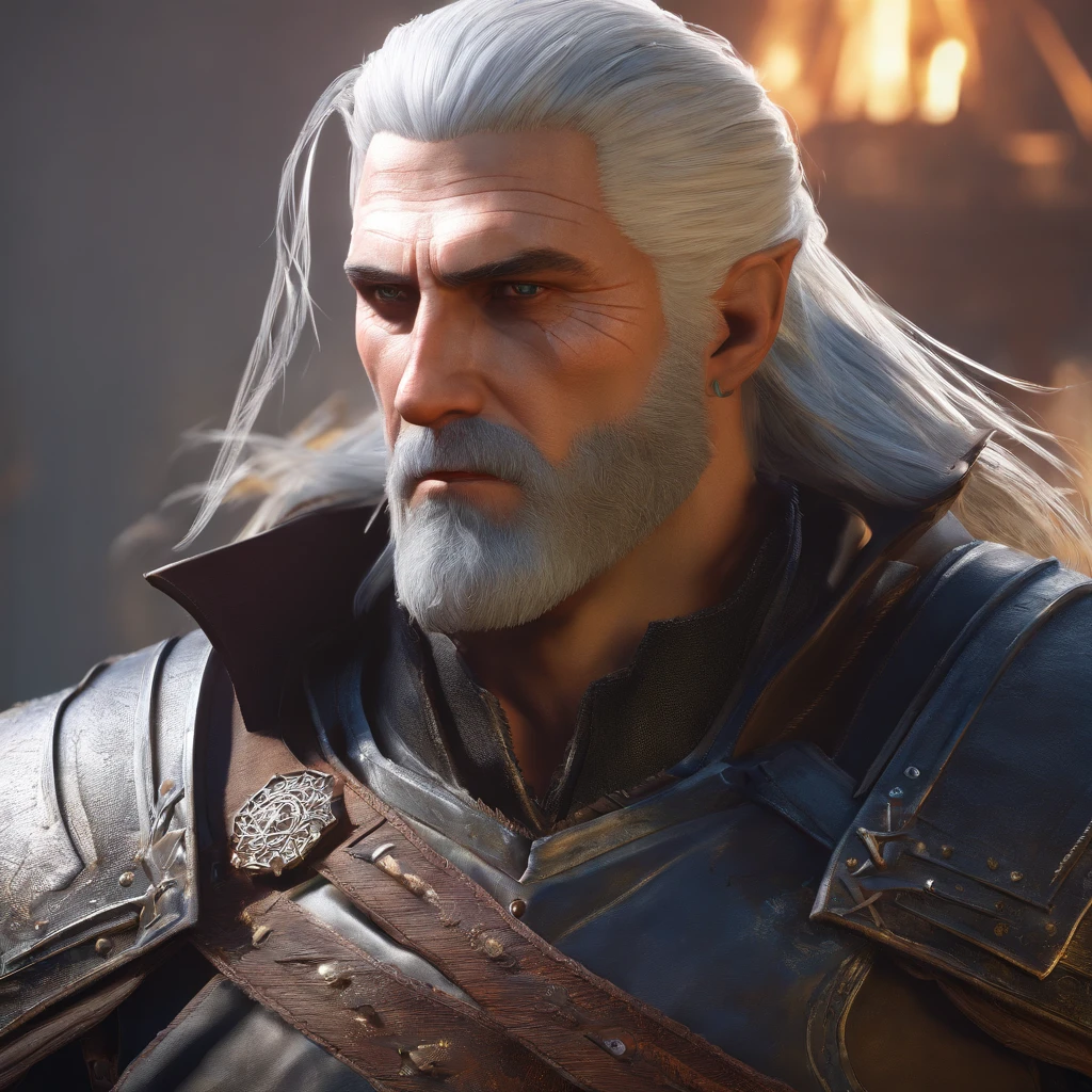 Geralt de Rivia segurando espada, Skell, Lambert e Vesemir, Qualidade 4k, Wolf School History, and wolf symbol