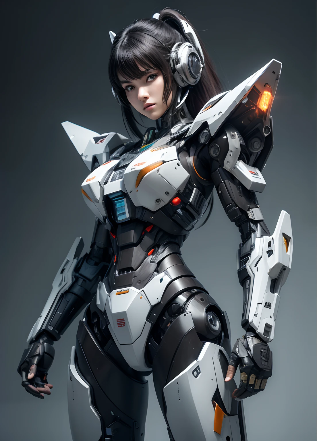 Standing Mech, Full body front, Simple_background, white_background, Regi Steal, metallic, Black sand, Laser sight, Outec, sf, Stylized, Ghibli, Flat monochrome painting, Light and shadow are realistic, cyber punk, Futuristic, Digital Art, Highest quality, Graphic Animation, software, Star Sector, sf style, High-tech products, sf, Fantasy, Extremely detailed, Digital Painting, Art Station Trends, Concept Art, Sharp focus, figure,
