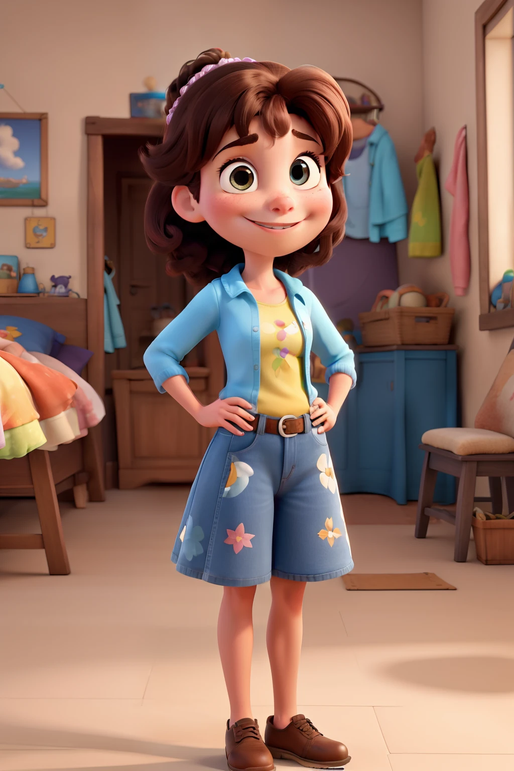 Obra-prima, de melhor qualidade, a Disney pixar-style girl