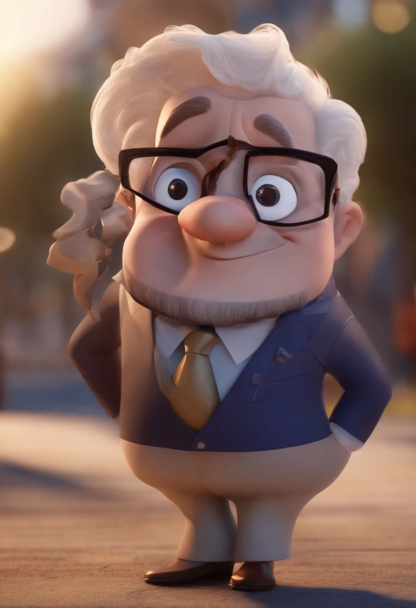 Cartoon character of a man with black glasses and a blue shirt, animation character, Caractere estilizado, animation style rendering, 3D estilizado, Arnold Maya render, 3 d render stylized, toon render keyshot, Personagem 3D, Personagem 3D, 3d rendering stylized, 3 d character render, personagem de desenho animado, Personagem de close up, Pose de personagem, (Estilo Pixar) (master part:1.2) (Bokeh) (best quality) (pele detalhada) (textura detalhada) (8k) (argila) (Cinematic lighting) (foco nítido