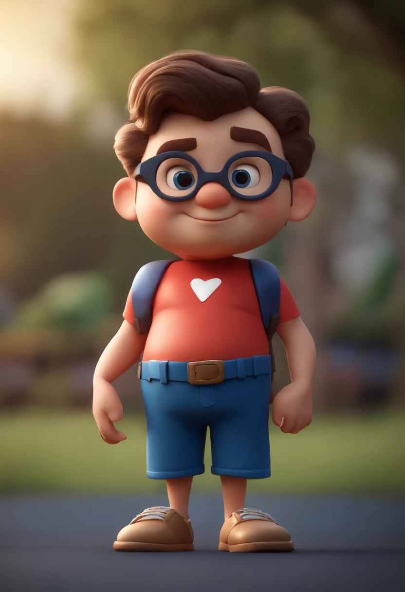 Cartoon character of a man wearing black glasses and a blue shirt, um personagem animado, Caractere estilizado, animation style rendering, 3D estilizado, Arnold Maya render, 3 d render stylized, toon render keyshot, Personagem 3D, Personagem 3D, 3d rendering stylized, 3 d character render, personagem de desenho animado, Personagem de close up, Pose de personagem, (Estilo Pixar) (master part:1.2) (Bokeh) (best quality) (pele detalhada) (textura detalhada) (8k) (argila) (Cinematic lighting) (foco nítido，Senta e vaza a parte superior do corpo