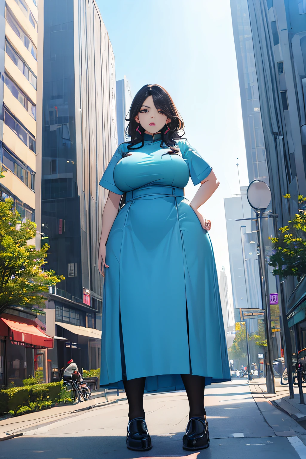 (((Huge giantesses appear on city streets))),((The buildings of the city are very small)),4K Ultra HD, 超高分辨率, (Photorealistic: 1.4), Best quality,Masterpiece,(pastel colour:1.2)