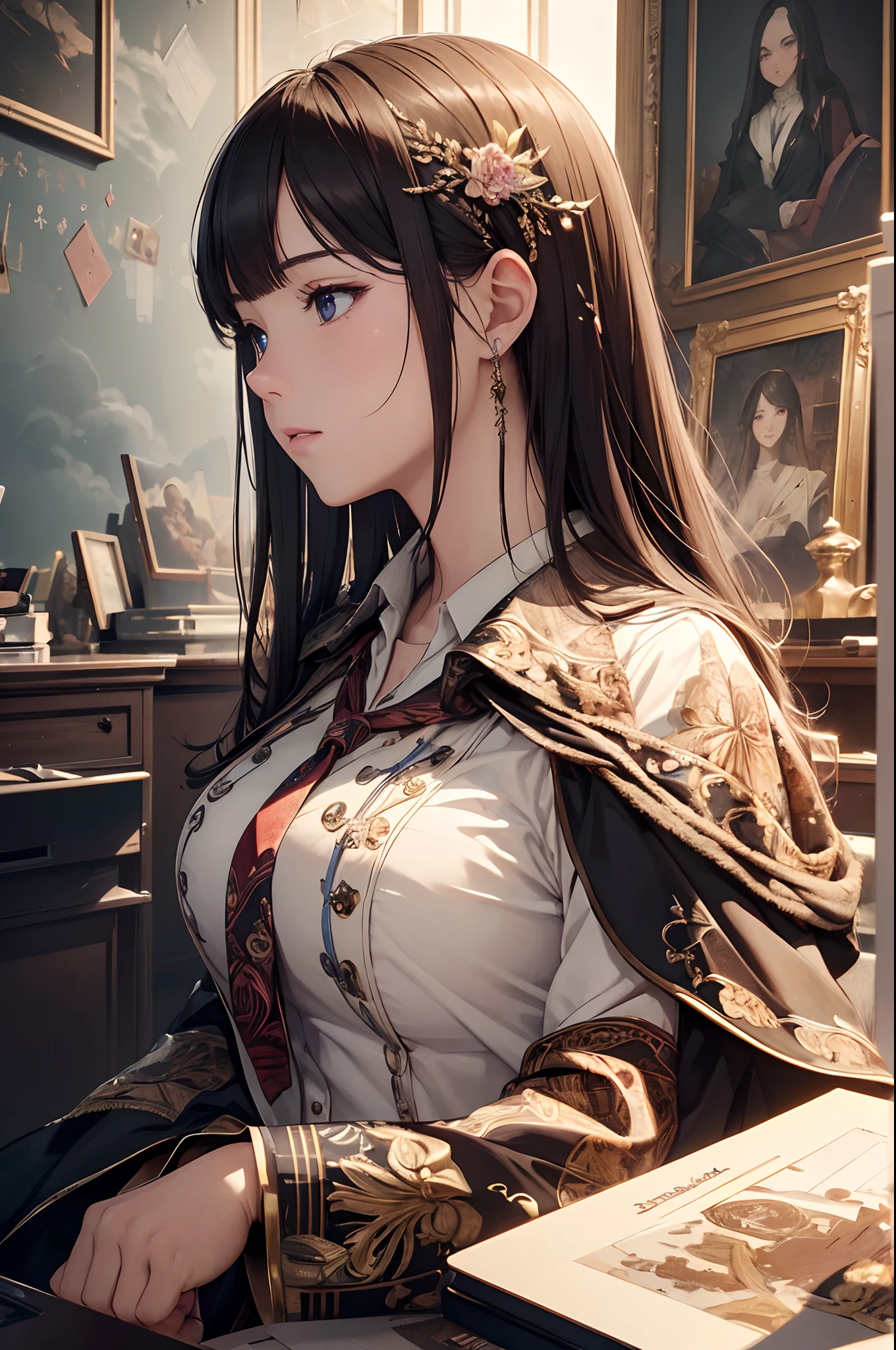 (masterpiece) , ((best quality)), (( 8k wallpaper)), ((ultra high resolution)), good composition, (ultra-detailed), illustration, beautiful art, artistic, realistic,
high school student, Sharp Queen, high school girl