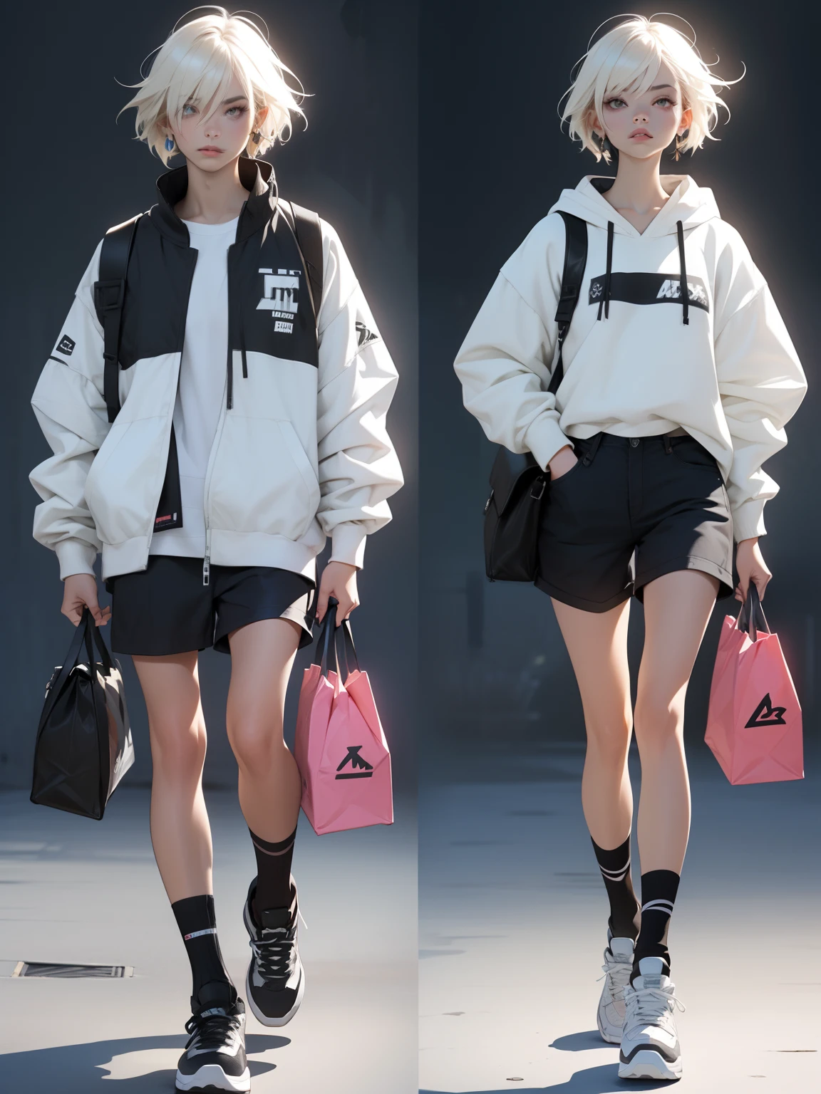 maquiagem, mascara, Lips are soft or colored, cabelo grande, fundo simples, minimalismo, monotone, paletas de cores vivas, limpo, Crisp drawings, silhuetas fluidas, biquini e shorts, biquini, camisas curta transparente, Asymmetric, geometric, Simple and minimalist accessories, Designs diferentes, silhuetas simples, estilo de rua, streetwear, fundo liso, simple lighting, moda streetwear, modelsheet, model sheet