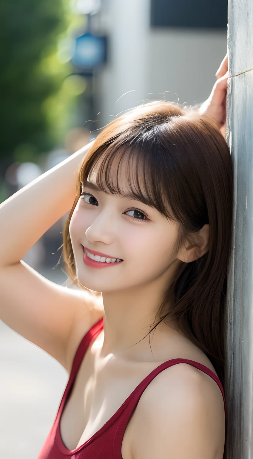 Best Quality, Illustration, Ultra-detailed, finely detail, hight resolution, 8K Wallpaper, Perfect dynamic composition, Beautiful detailed eyes, Women's Fashion Summer,Medium Hair,Small breasts natural color lip, Bold sexy poses,Smile,Harajuku、20 years girl、Cute、Sexy shot looking at camera、Diabolical、fondling、swim wears、mare、sisterhood