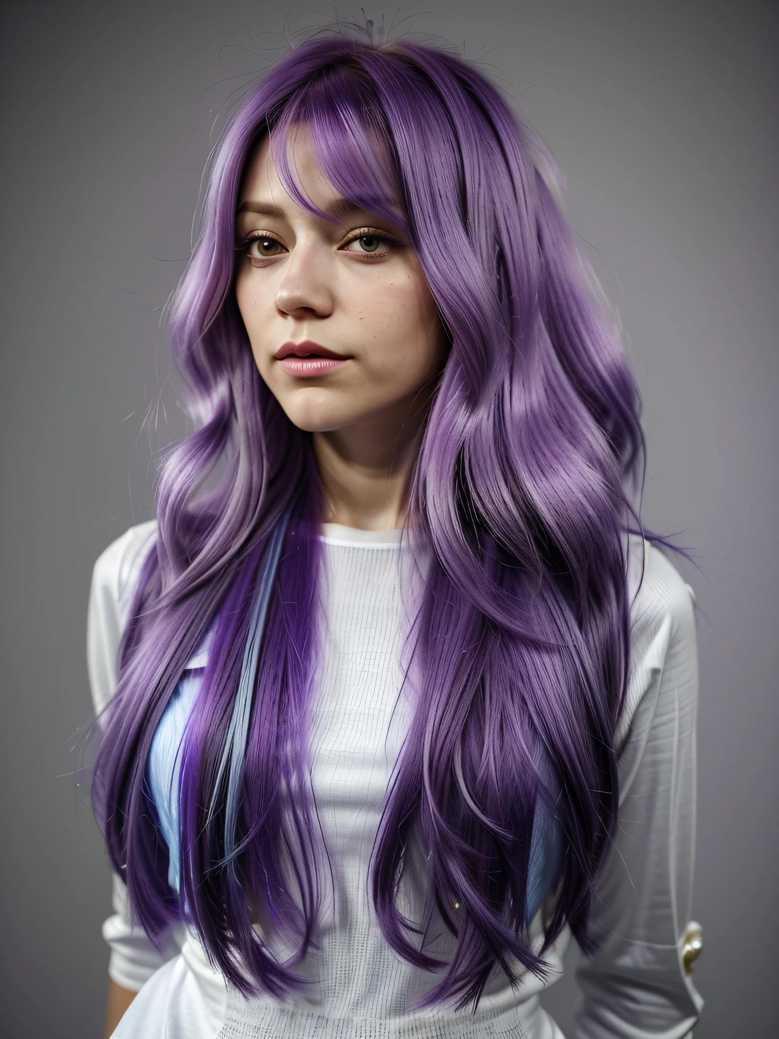 Araffes with purple hair is doing your hair, Hair Coloring, Destaques roxos, estrias roxas no cabelo, cabelo violeta, Destaques Ultra Violet, purple flowing hair, cabelo roxo, cabelos violetas longos, cabelo de lavanda, cabelo longo roxo, cabelo longo violeta, cabelo de duas cores, lilac hair, cor de cabelo iridescente claro, cor violeta, tingir o cabelo, cabelo roxo longo